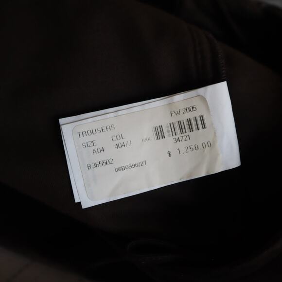 Valentino Vintage FW 2005 Chocolate Velvet Straight Leg Pants Size 4 - Picture 6 of 6